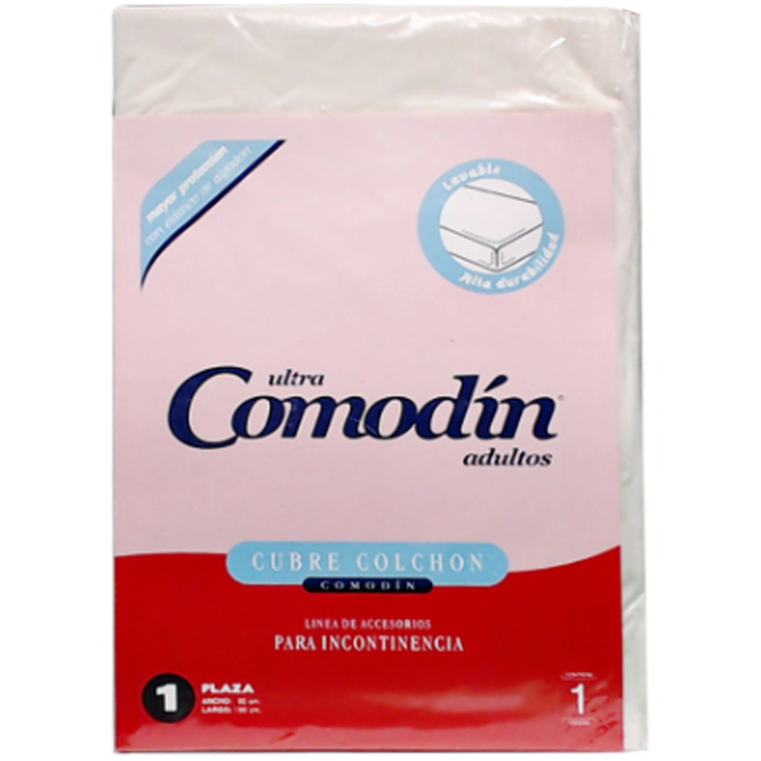 Cubrecolchón Comodín 1 Plaza Incontinencia Lavable liso blanco